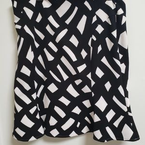 Calvin Klein Black and White Skater Skirt